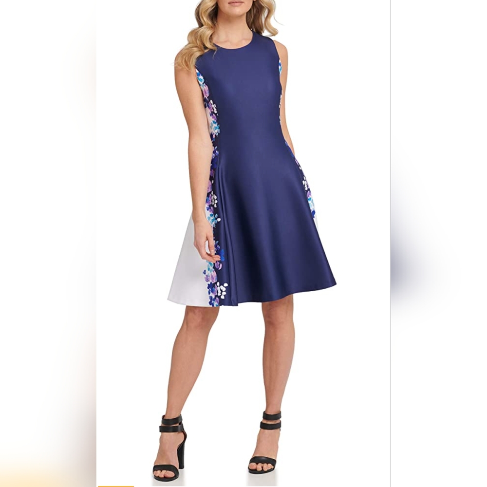 DKNY Sleeveless Fit and Flare Dress